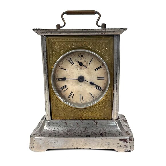 Vintage Antique Badische Carriage Clock Works Needs TLC Made In Germany No Key - Picture 1 of 9